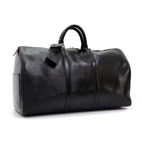 louis vuitton keepall 50 black epi leather travel bag|louis vuitton duffle bag 50.